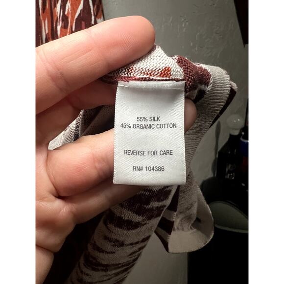 Garnet Hill abstract pullover silk sweater womens medium grandmacore old money - Picture 3 of 5